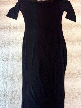 Classic Black Off-Shoulder Women’s Dress sparkly formal XL